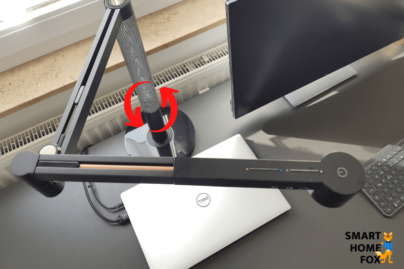 You can rotate the lamp shaft by 360 degrees around its axis.